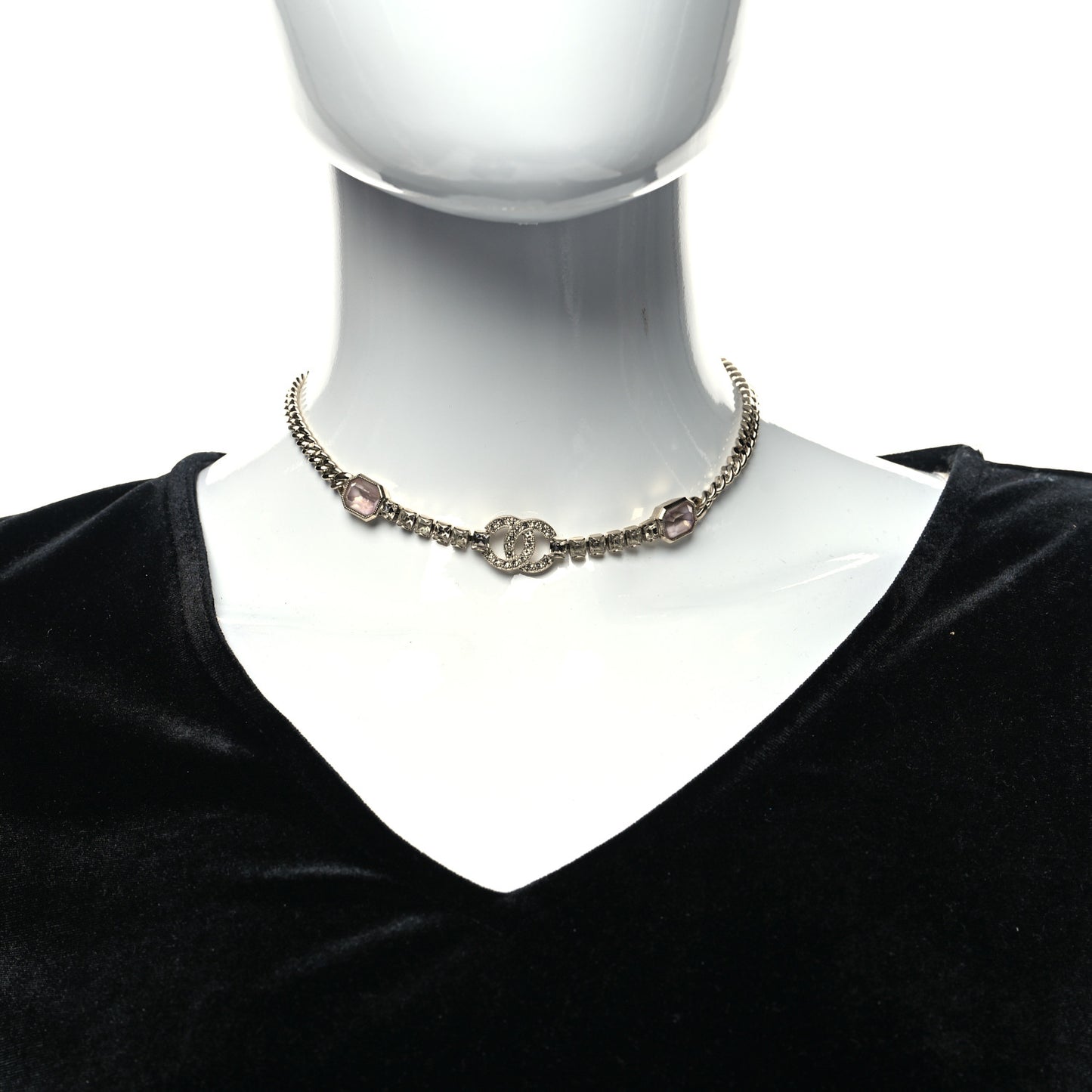 Crystal CC Choker Gold Pink