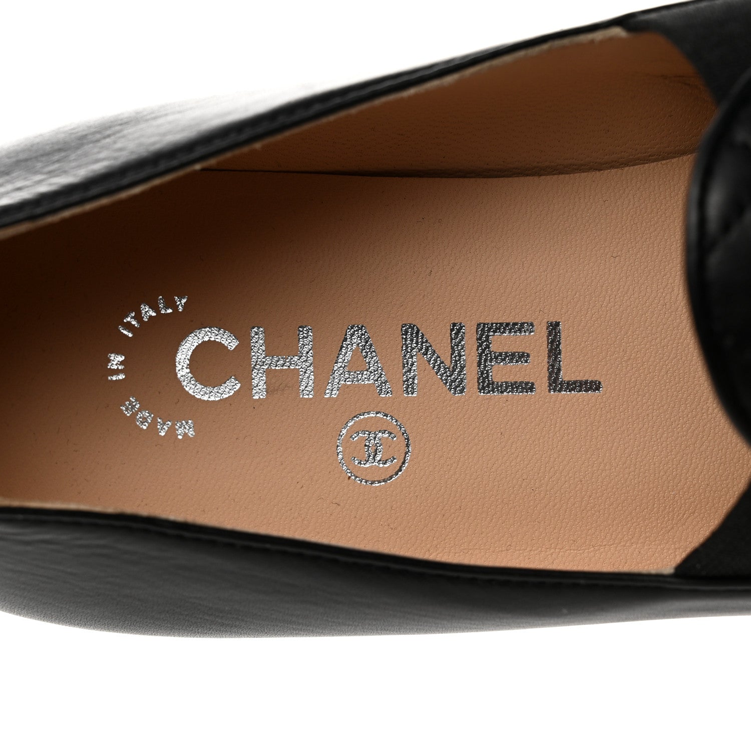 Chanel Calfskin Quilted CC Moccasin Loafers 36 Black 6 of 9