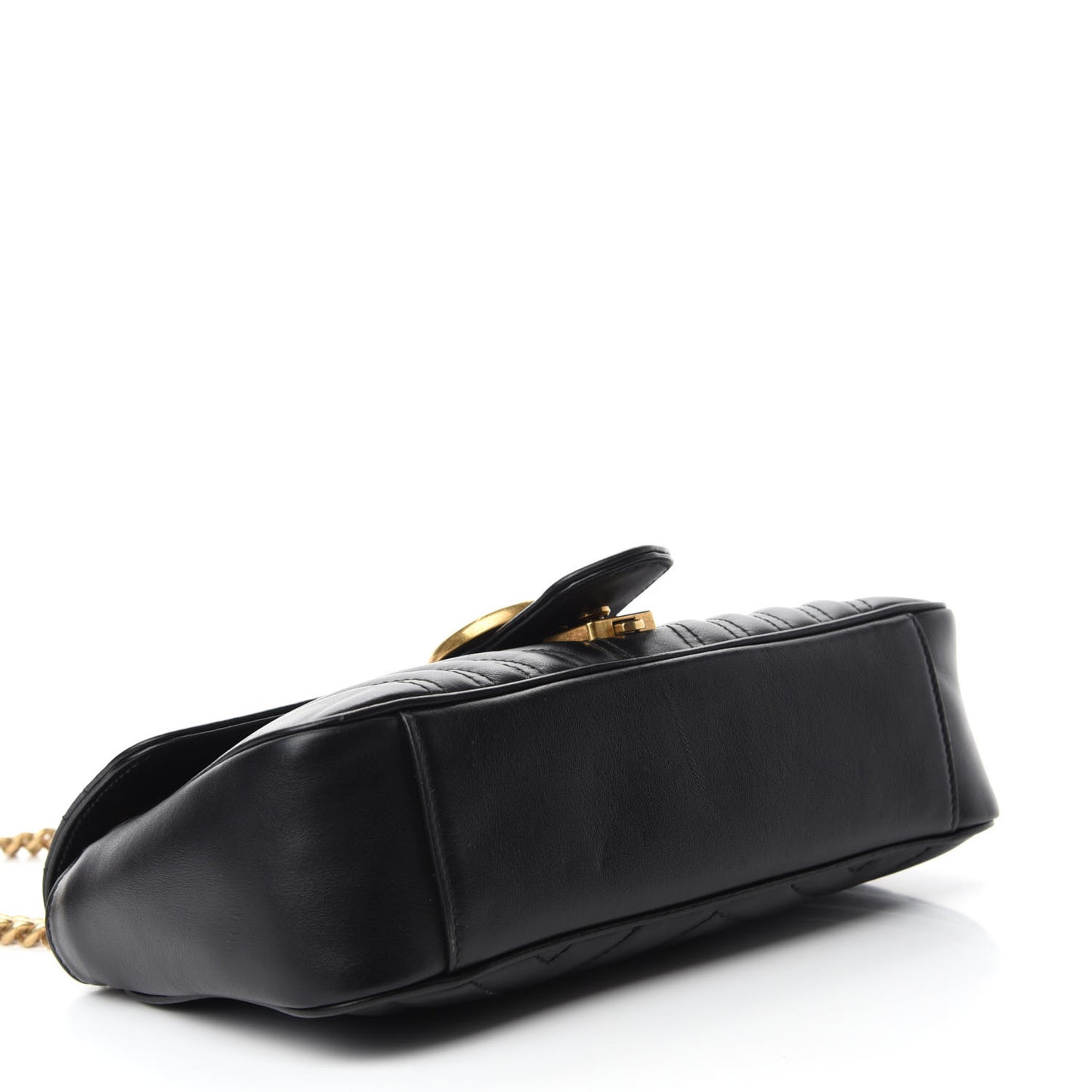 Calfskin Matelasse Small GG Marmont Shoulder Bag Black