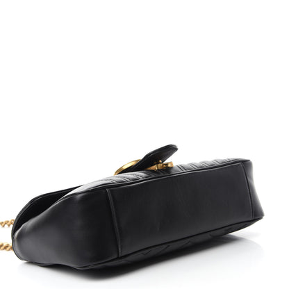 Gucci Calfskin Matelasse Small GG Marmont Shoulder Bag Black 4 of 12