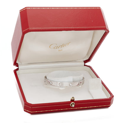 Cartier 18K White Gold 6 Diamond LOVE Bracelet 16 6 of 6