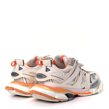 Balenciaga Mesh Nylon Mens Track Sneakers 44 White Orange 2 of 6