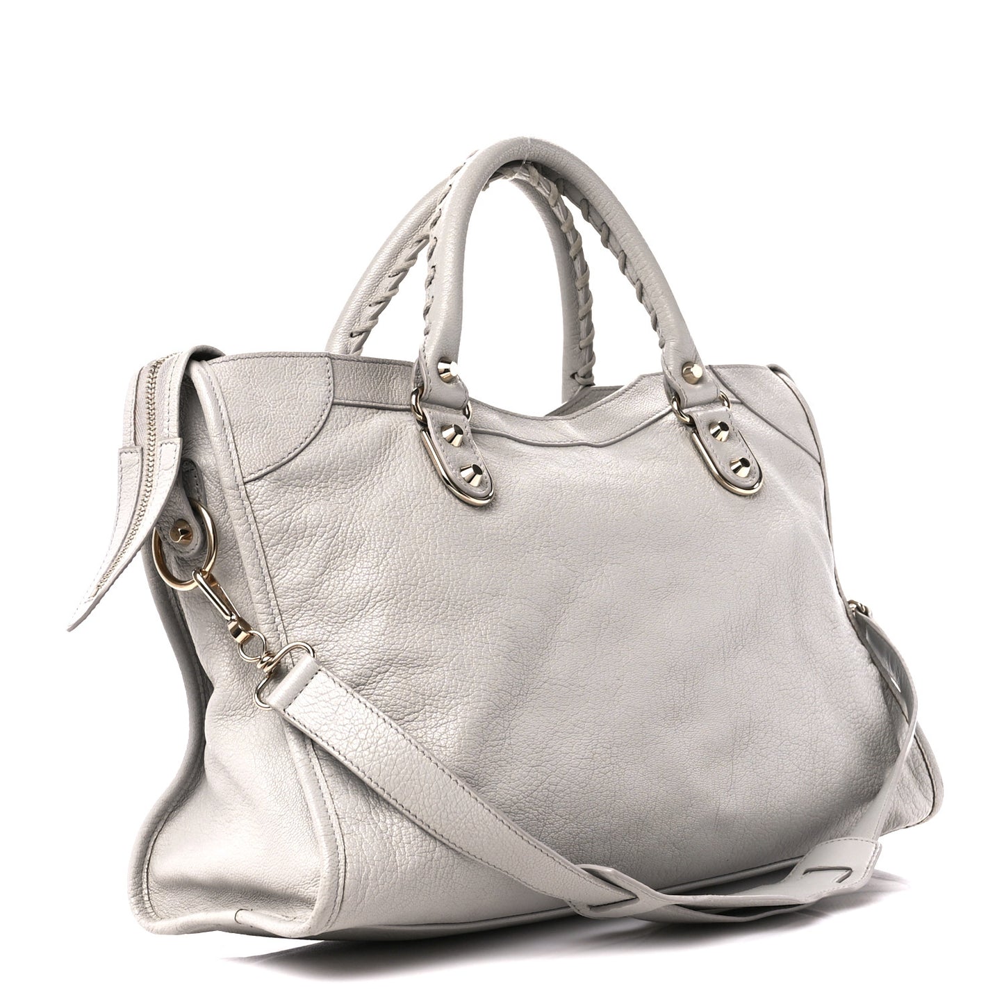 Chevre Gold Metallic Edge Hardware City Gris Perle