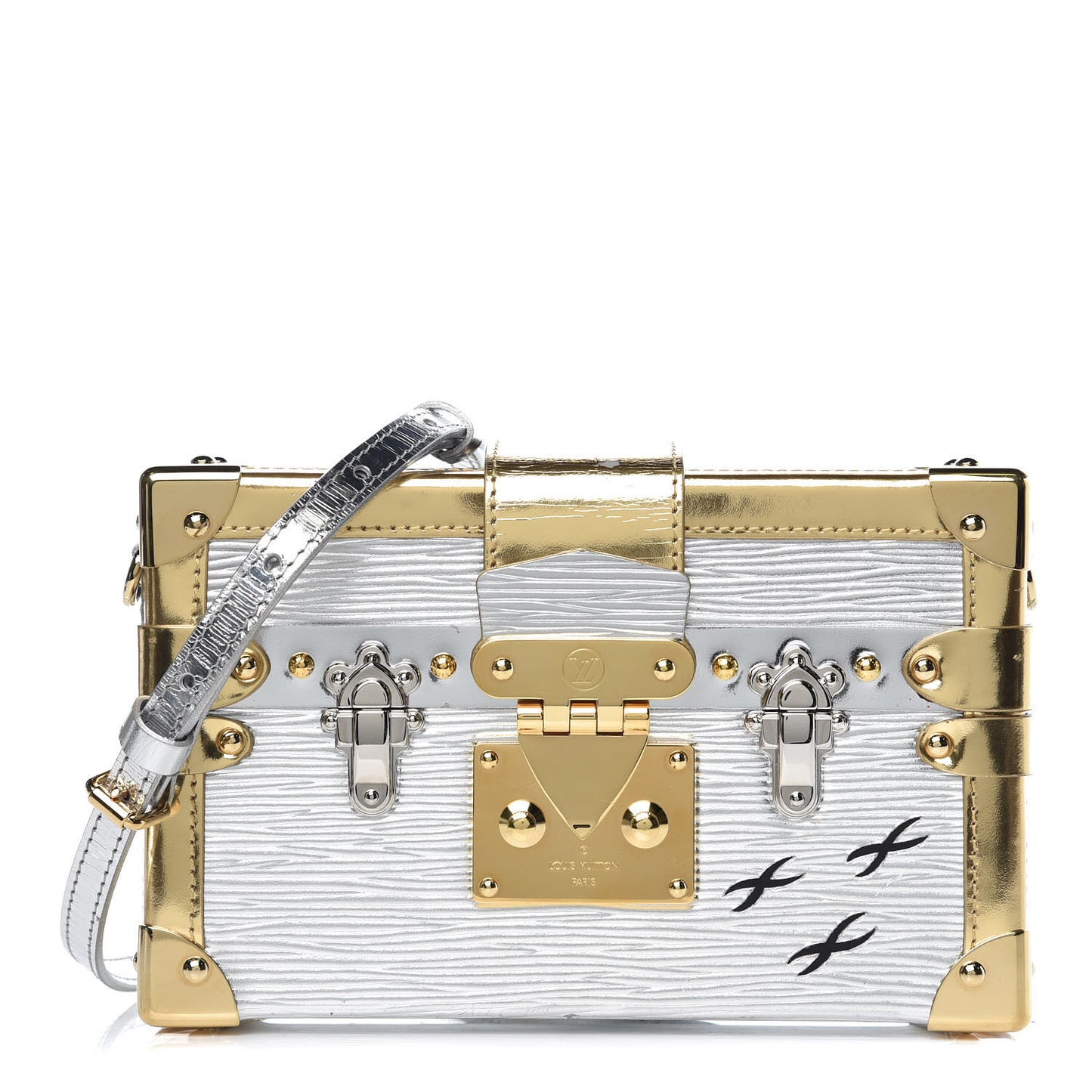 Metallic Epi Petite Malle Silver