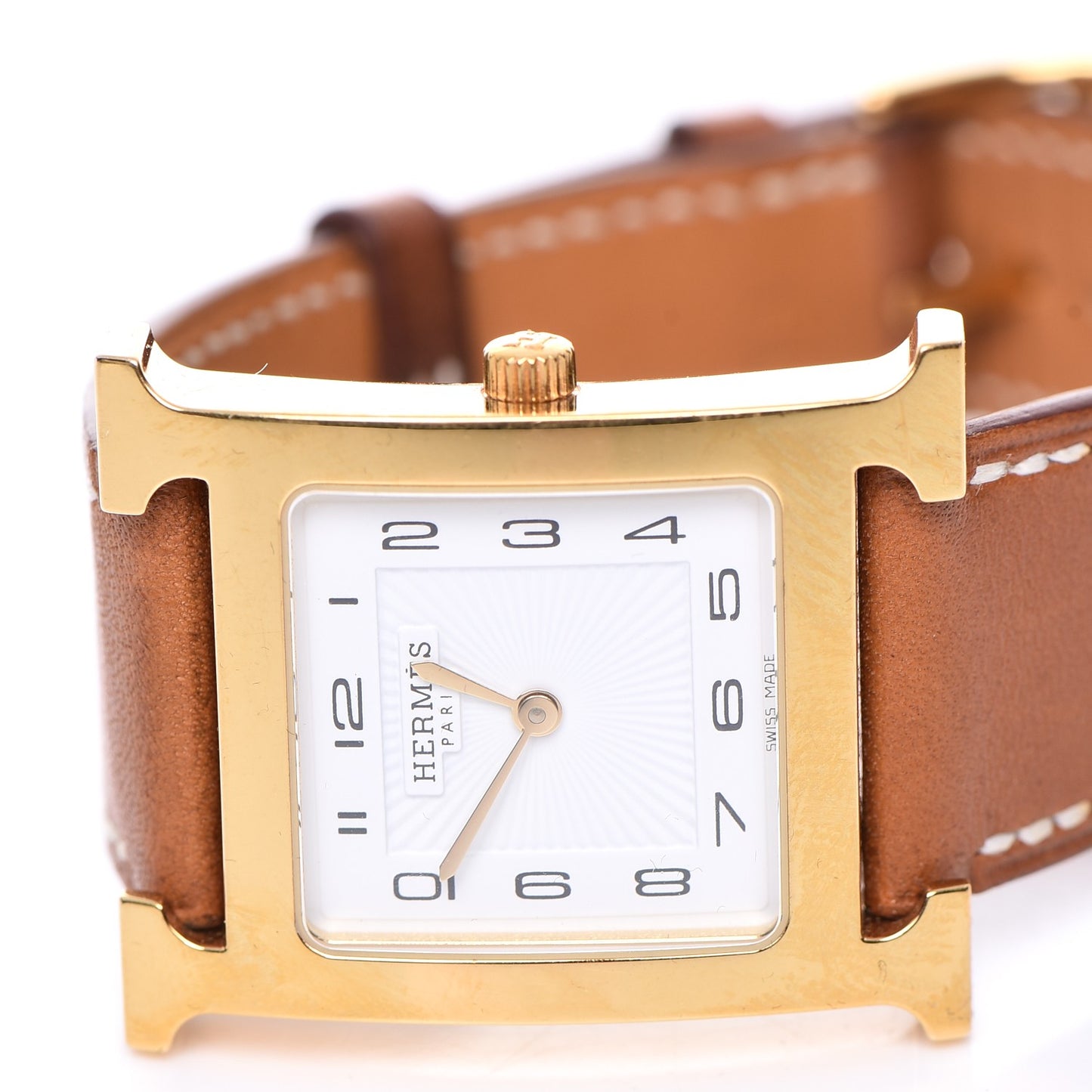 Stainless Steel Barenia 26mm Heure H Hour Quartz Watch Fauve