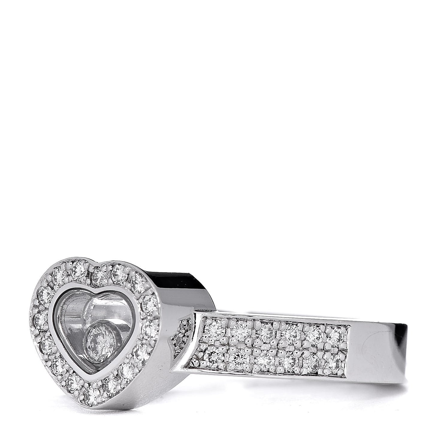 18K White Gold Diamond Happy Heart Ring 53 6.25