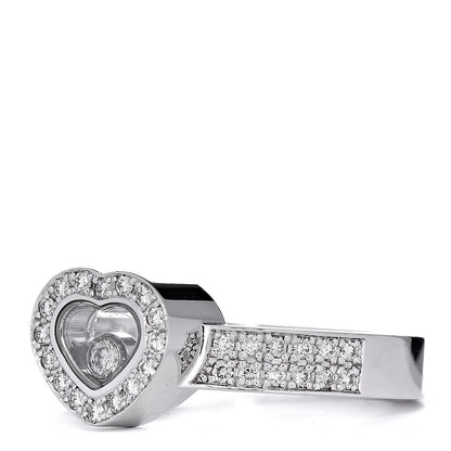 Chopard 18K White Gold Diamond Happy Heart Ring 53 6.25 3 of 5