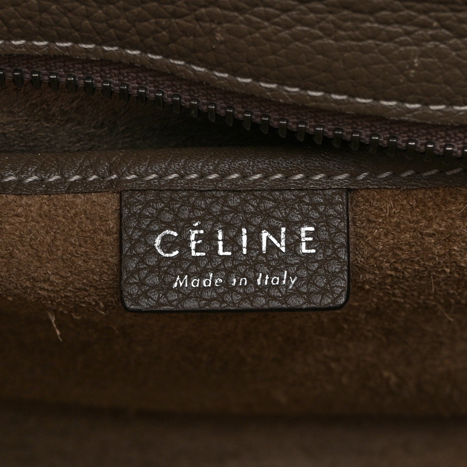 Celine Drummed Calfskin Nano Luggage Souris 6 of 10