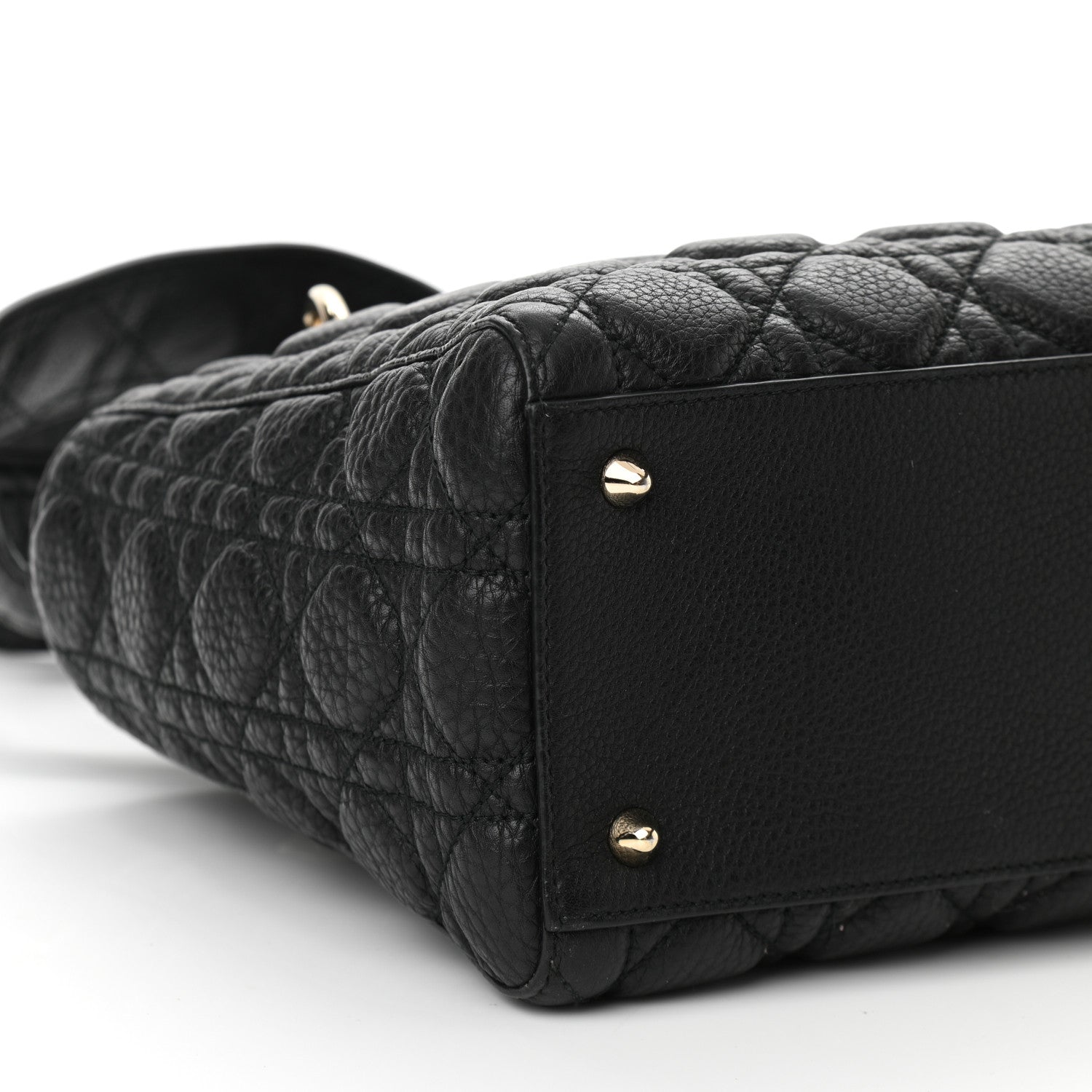 Christian Dior Grained Calfskin Cannage Medium Supple Lady Dior Black 8 of 9