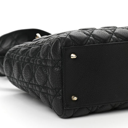 Christian Dior Grained Calfskin Cannage Medium Supple Lady Dior Black 8 of 9
