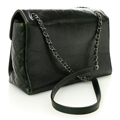 Chanel Calfskin Flap Bag Dark Green 3 of 11