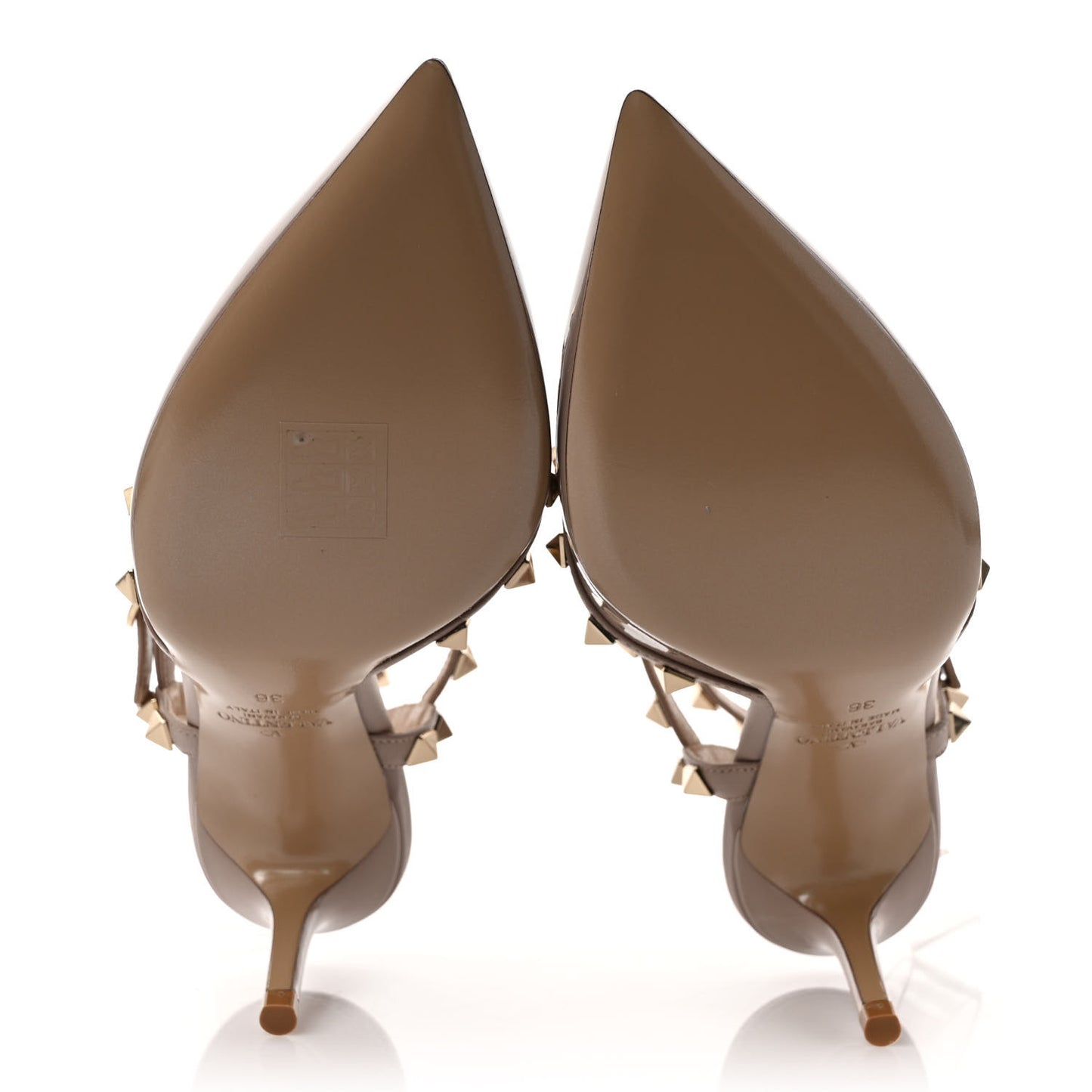 Patent Rockstud Ankle Strap 65mm Pumps 36 Poudre