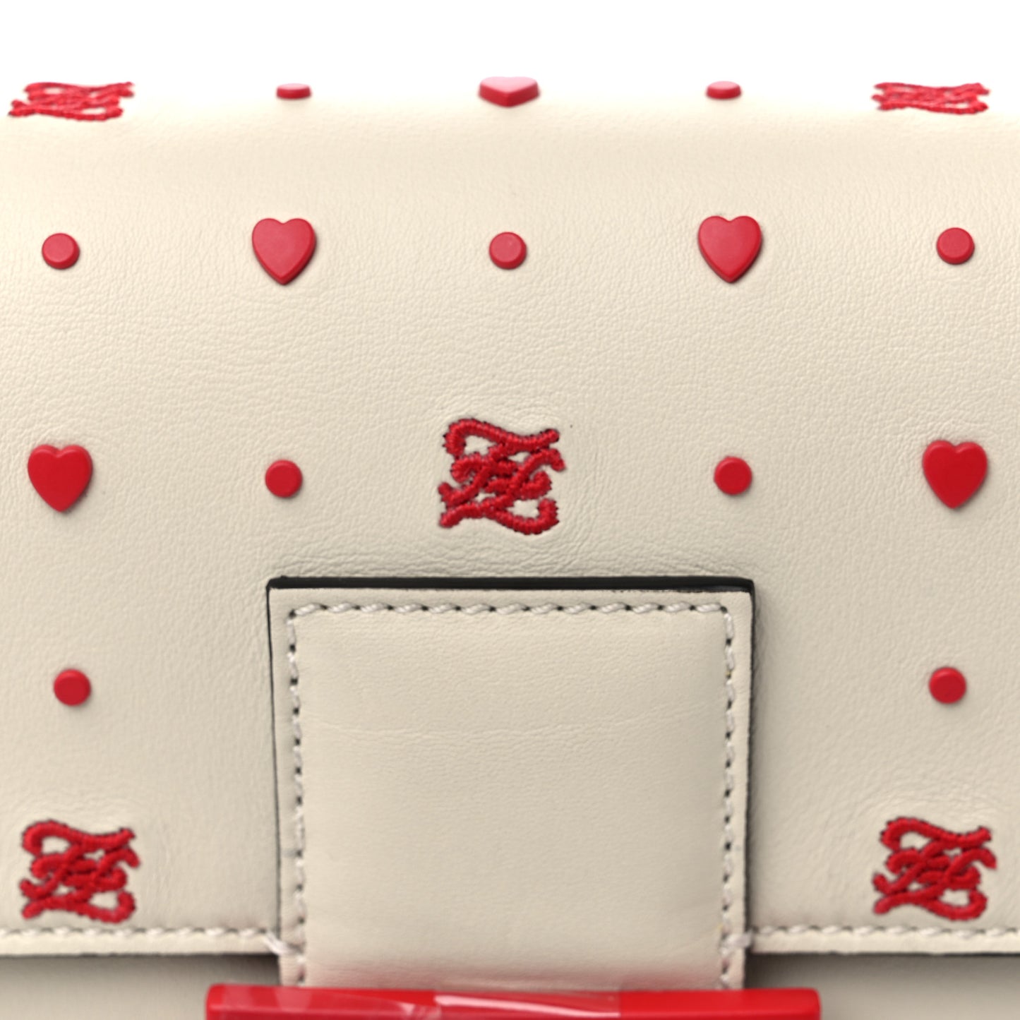 Vitello Burro Chinese Valentines Day Karligraphy Embroidered Baguette 1997 Pana Rosso Cardinale