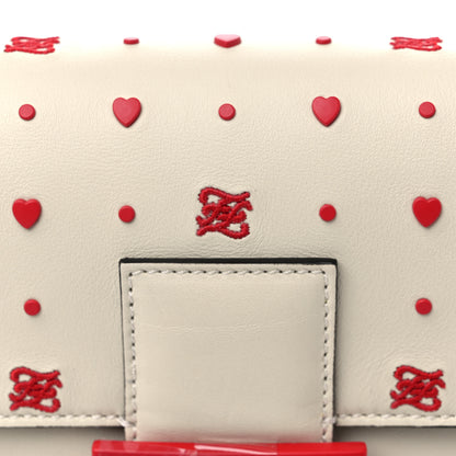 Fendi Vitello Burro Chinese Valentines Day Karligraphy Embroidered Baguette 1997 Pana Rosso Cardinale 4 of 9
