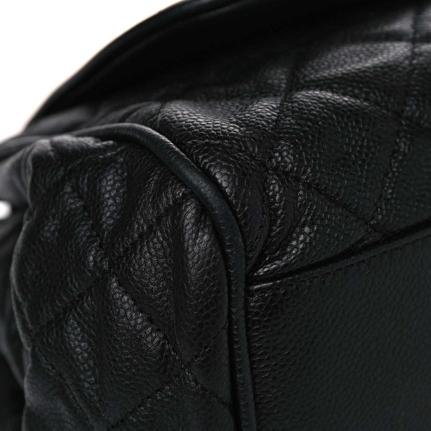 Caviar Quilted Timeless Accordion Flap Black