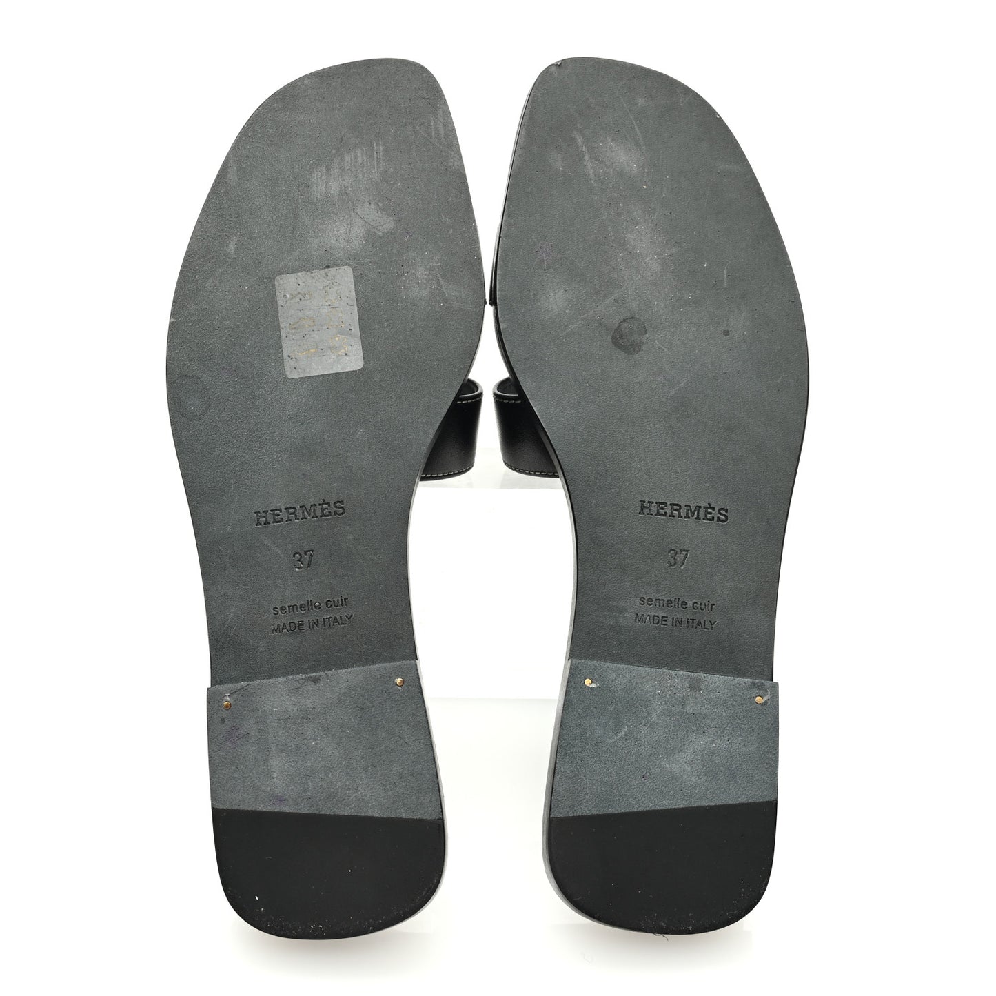 Box Calfskin Oran Sandals 37 Black