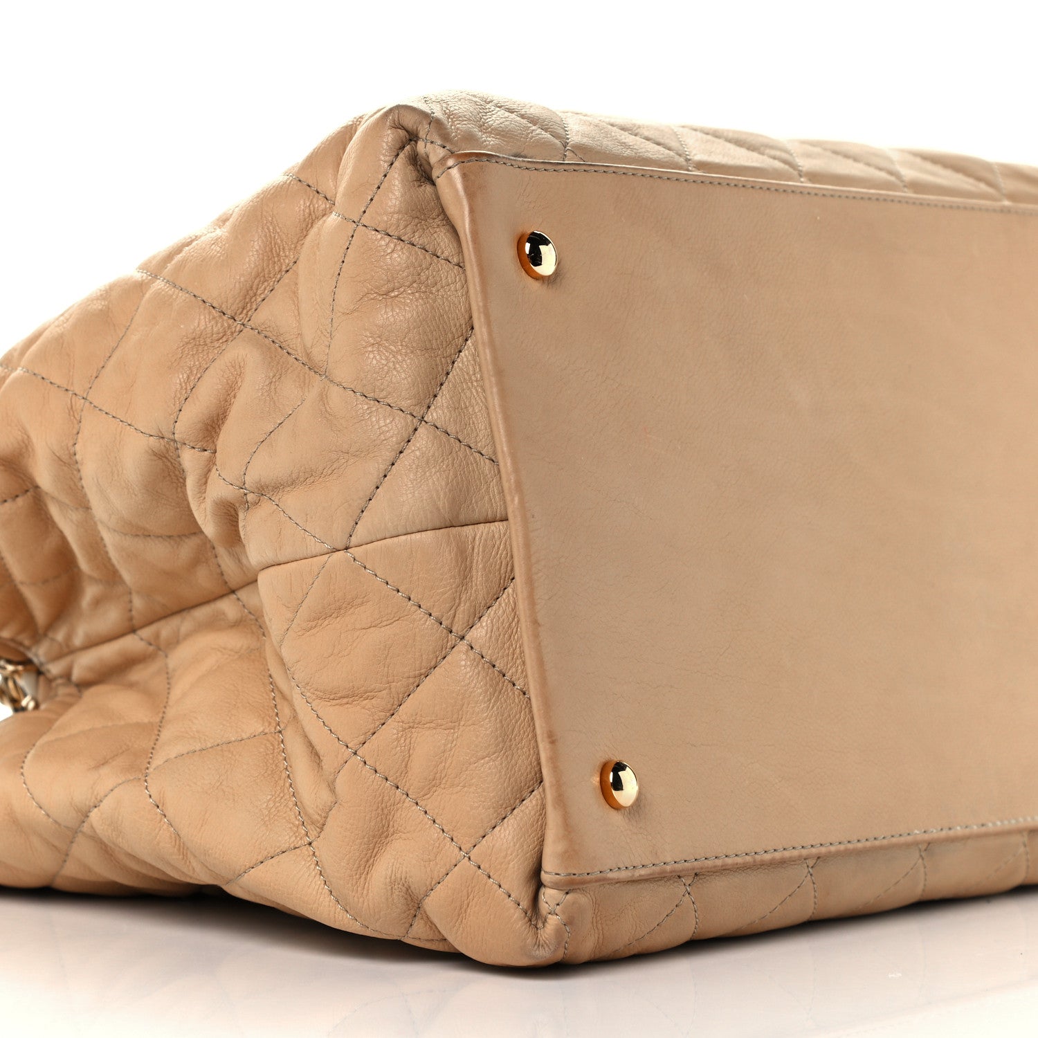 Chanel Lambskin Quilted Small Chain Me Tote Light Beige 10 of 11
