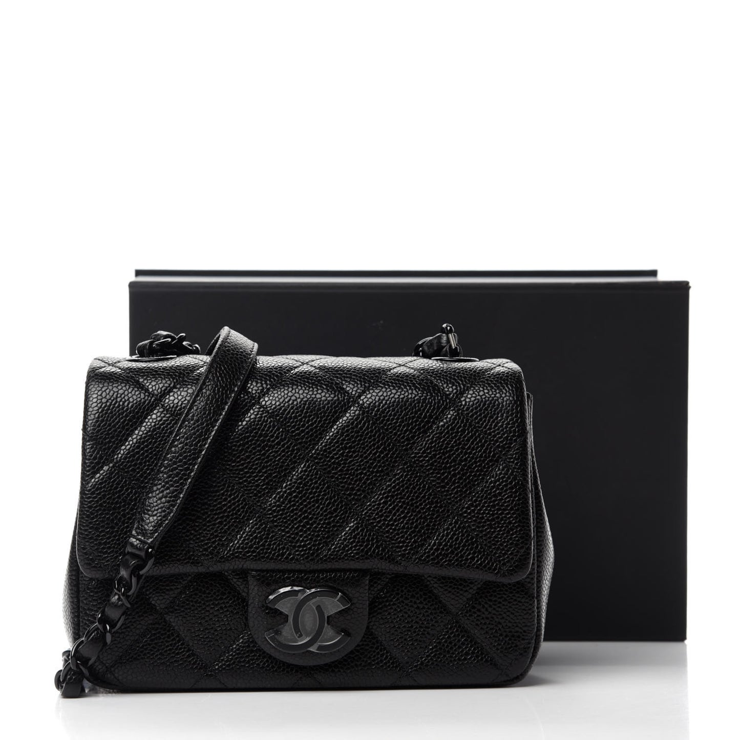Caviar Quilted Incognito Mini Square Flap Black