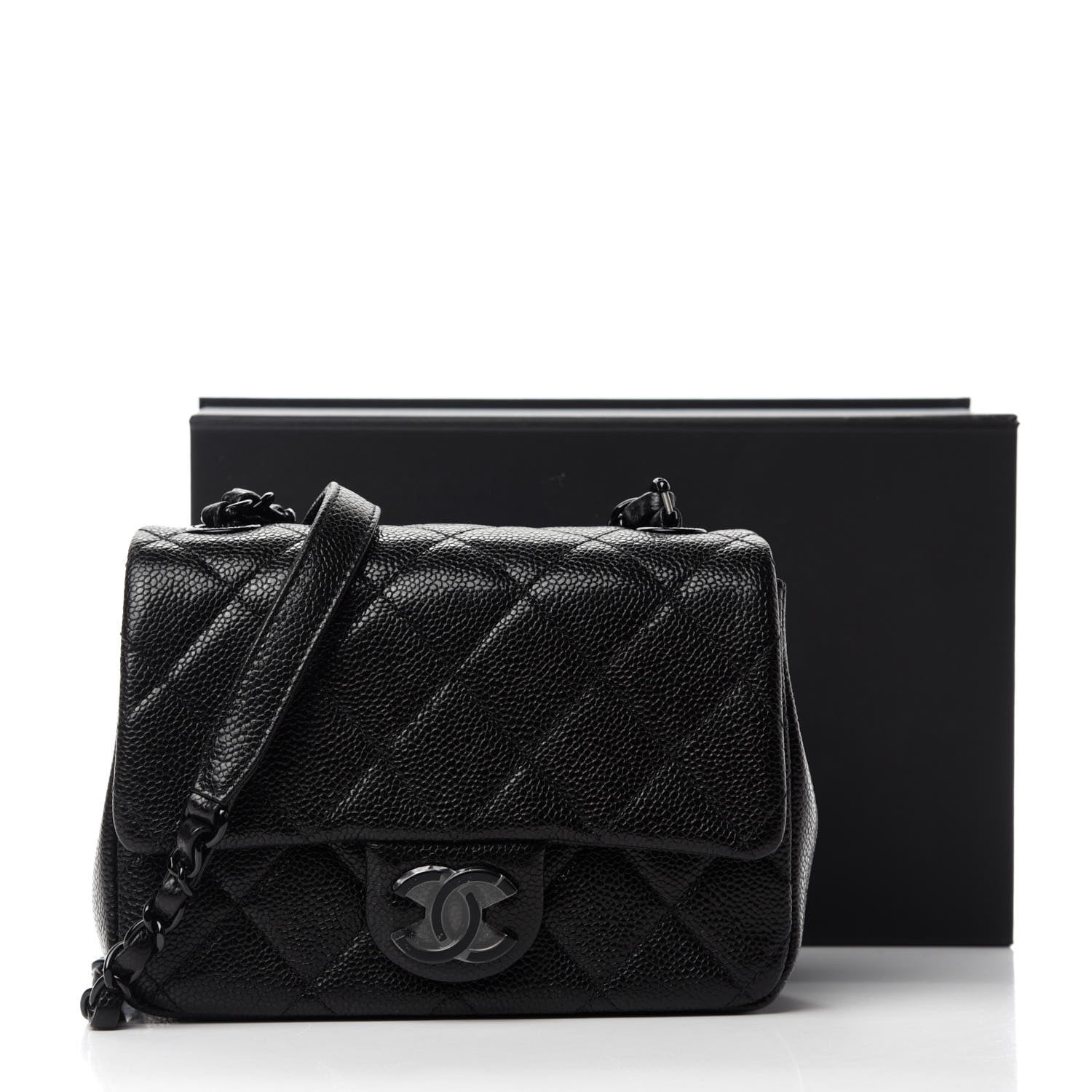 Chanel Caviar Quilted Incognito Mini Square Flap Black 11 of 11