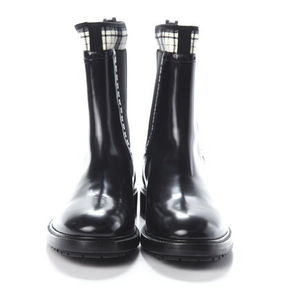 Christian Dior Calfskin Tartan D-Order Low Boot 40 Black Off White 2 of 6