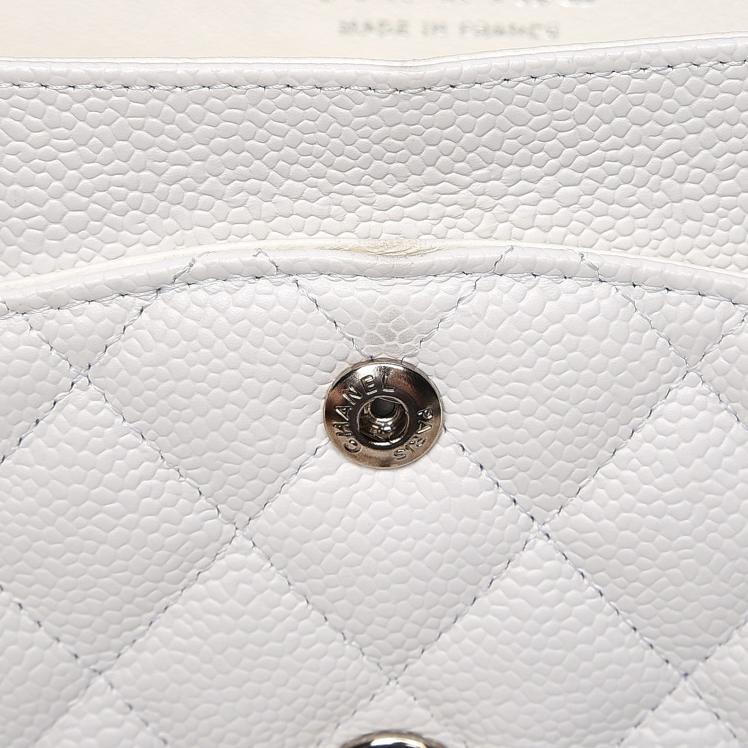 Chanel Caviar Quilted Medium Double Flap White 8 of 12