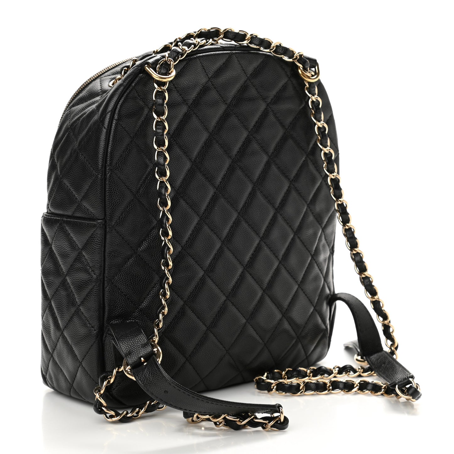 Caviar Quilted Medium Zip Around Backpack Black