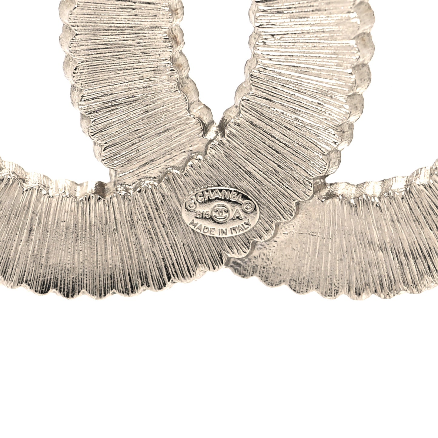 Crystal Glass CC Pendant Necklace Silver