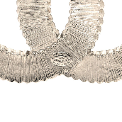 Chanel Crystal Glass CC Pendant Necklace Silver 4 of 4