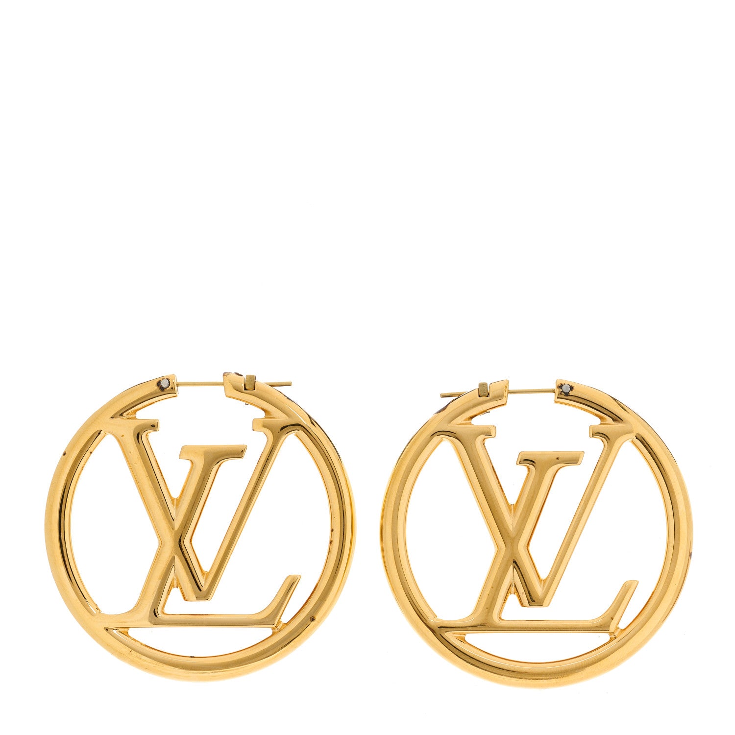 Louis Vuitton Metal Louise Hoop Earrings Gold 1 of 6