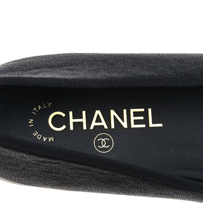 Chanel Caviar CC Cap Toe Ballerina Flats 41 Black 8 of 10