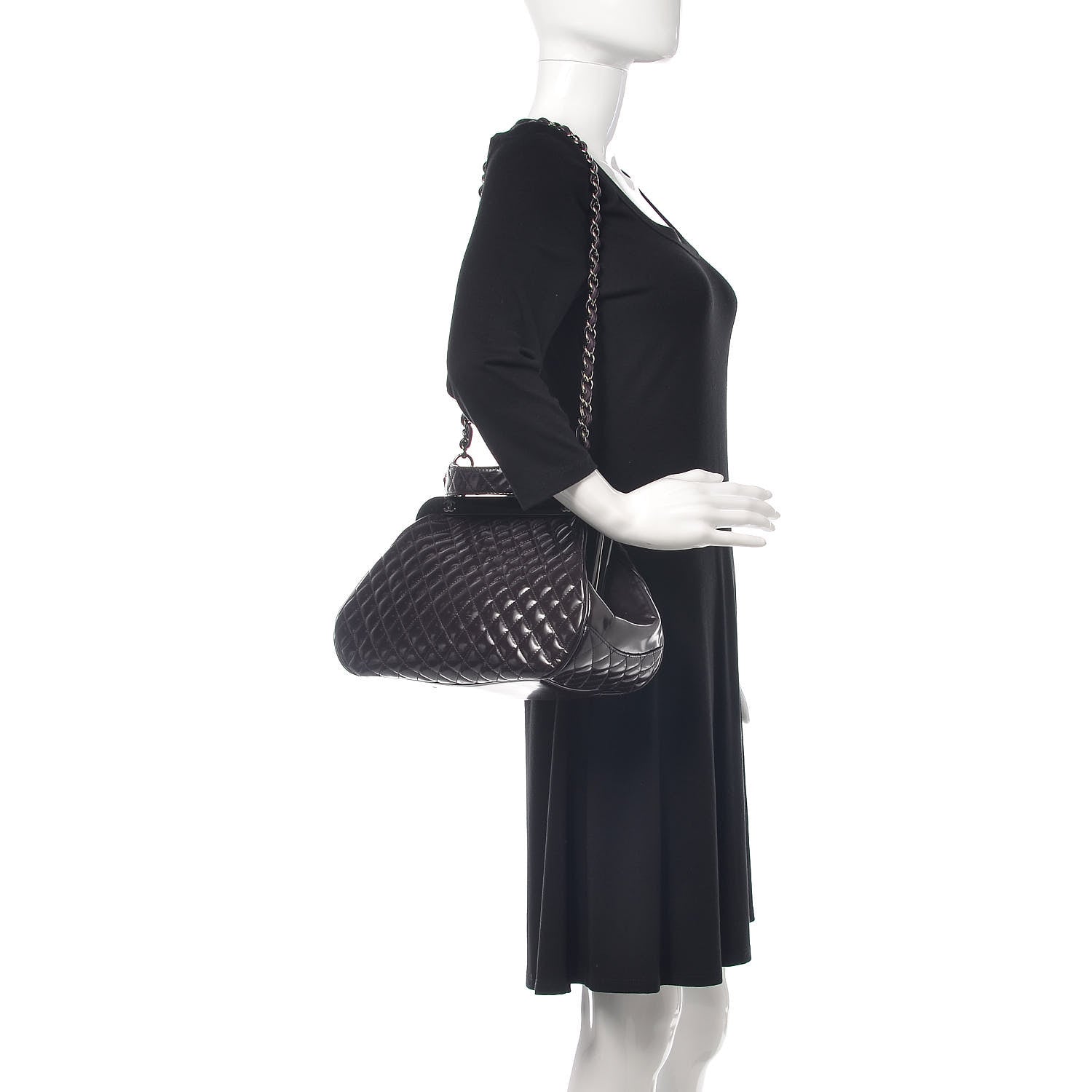 Chanel Glazed Calfskin Quilted Small Mademoiselle Frame Bag Purple 2 of 11