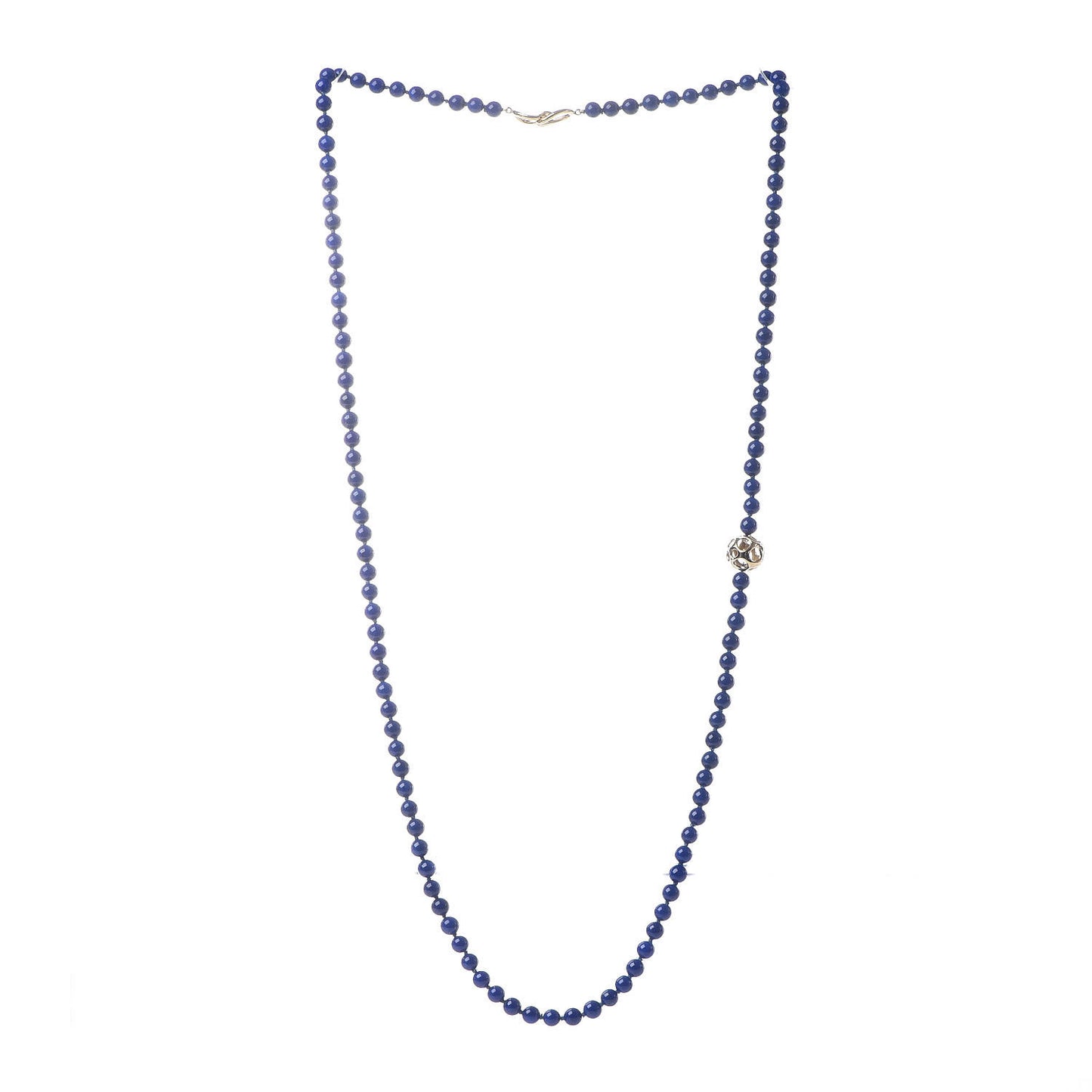 18K Yellow Gold Lapis Lazuli 6mm Bead Necklace
