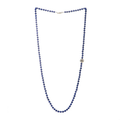 Tiffany 18K Yellow Gold Lapis Lazuli 6mm Bead Necklace 3 of 4