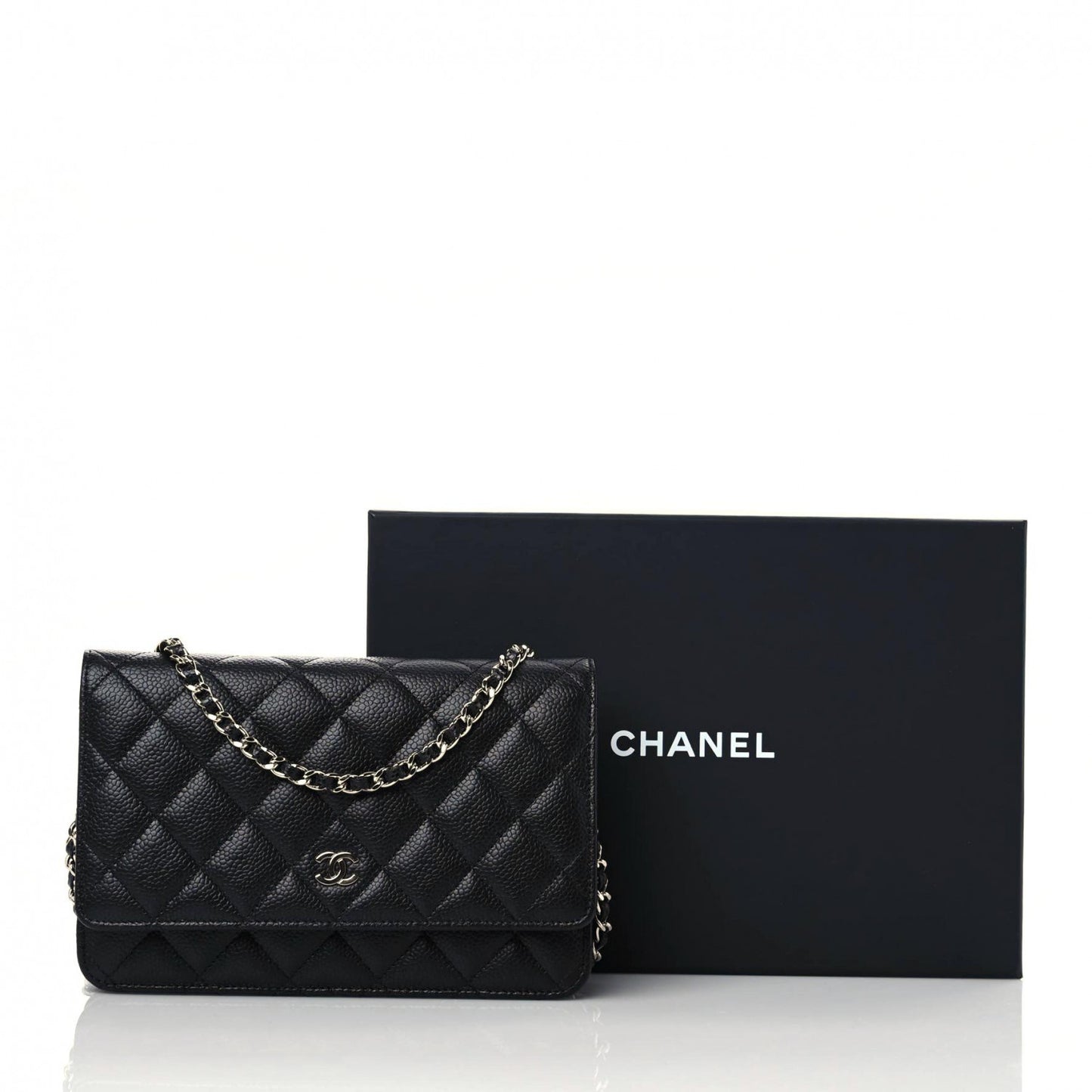Caviar Quilted Wallet On Chain WOC Black