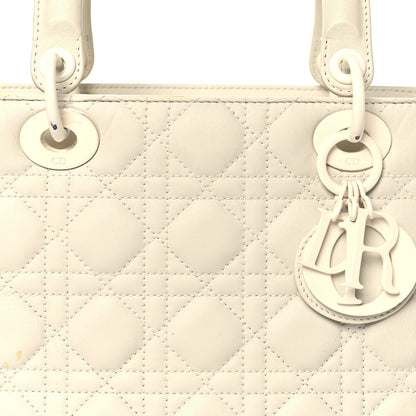 Christian Dior Ultra Matte Calfskin Cannage Medium Lady Dior Latte 8 of 19