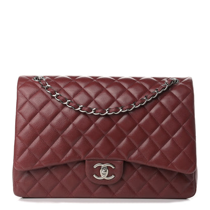 Chanel Caviar Quilted Maxi Double Flap Dark Red 1 of 12