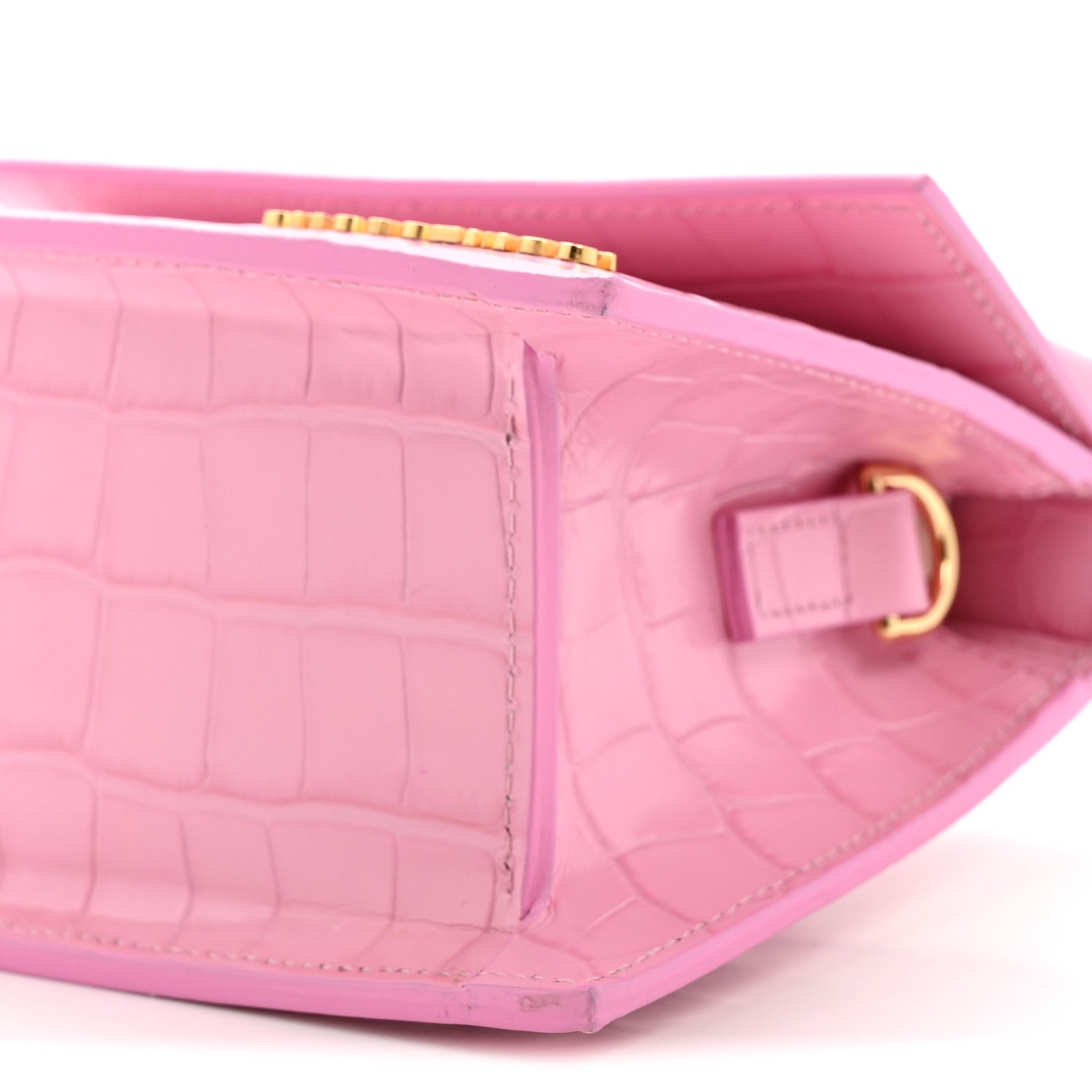 Jacquemus Calfskin Crocodile Embossed Le Chiquito Pink 9 of 9