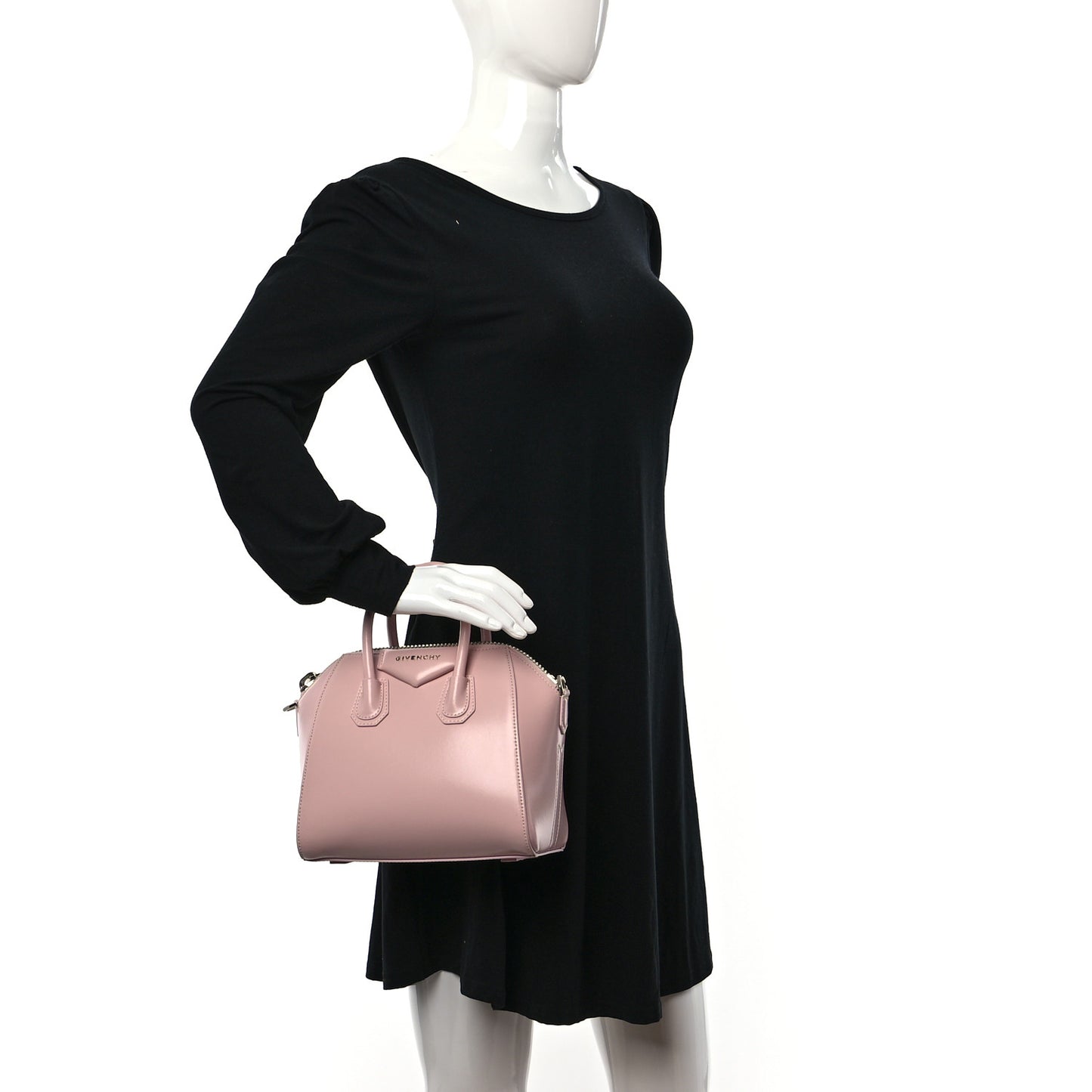 Shiny Lord Calfskin Mini Antigona Blush Pink