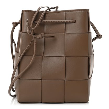 Bottega Veneta Nappa Maxi Intrecciato Small Cassette Bucket Bag Dark Taupe 1 of 9