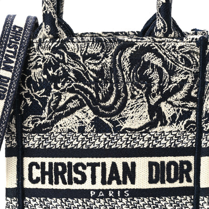 Christian Dior Canvas Toile de Jouy Reverse Embroidered Mini Book Tote Phone Bag Blue 8 of 10