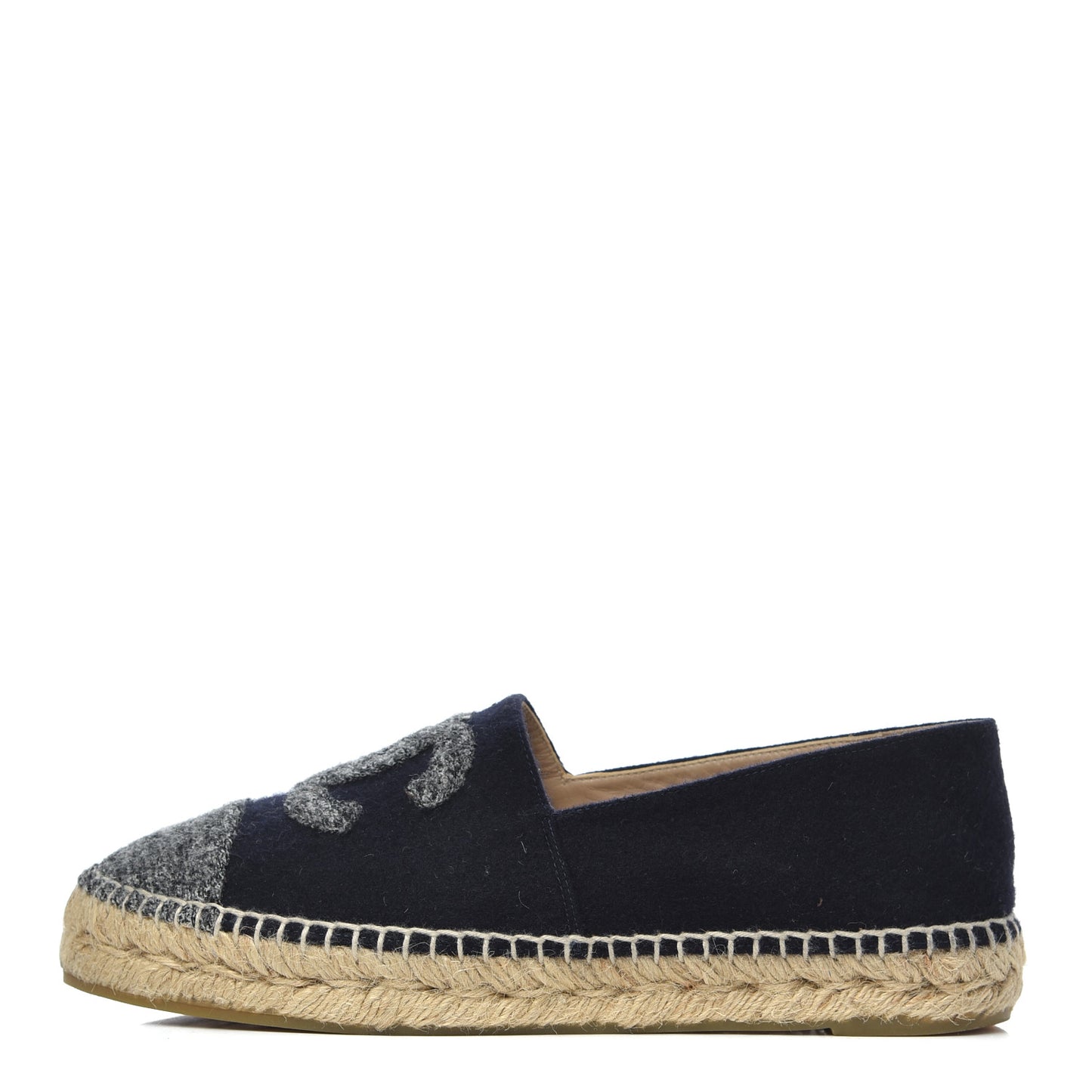 Velvet Tweed CC Espadrilles 38 Navy Grey