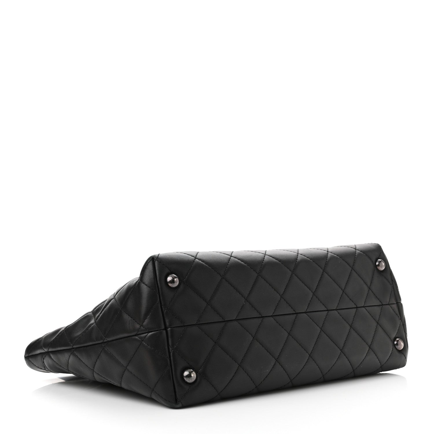 Chanel Calfskin Quilted Small Shopping In Chains Tote Black 4 of 9