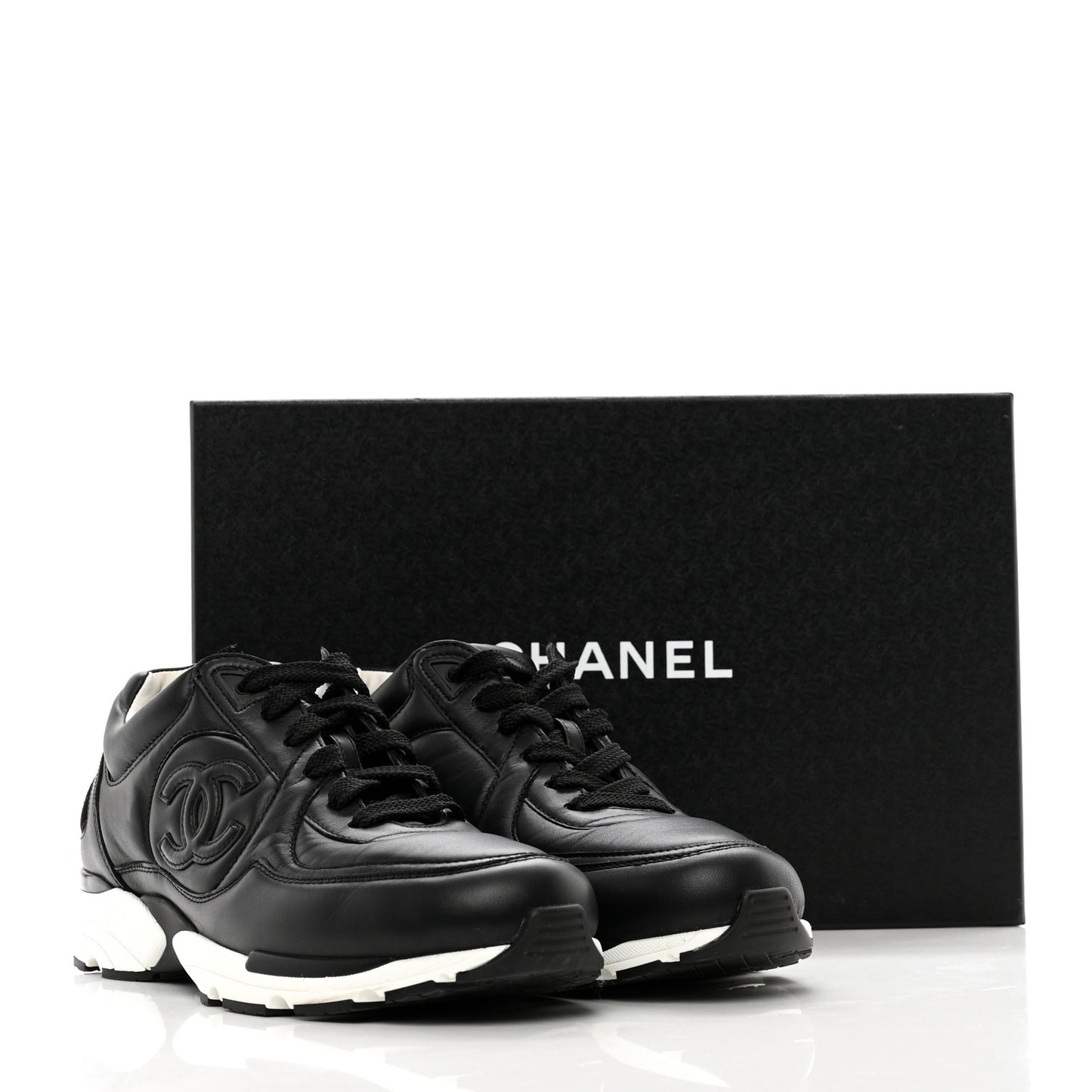 Calfskin CC Sneakers 40 Black