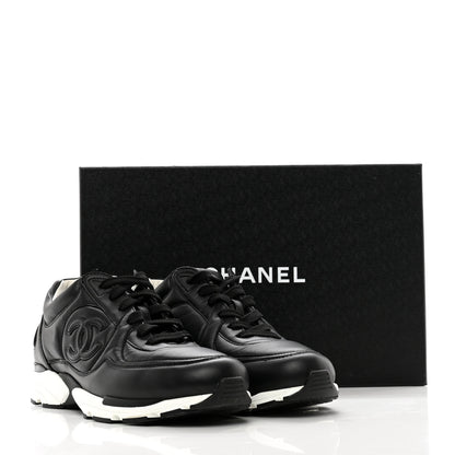 Chanel Calfskin CC Sneakers 40 Black 10 of 10
