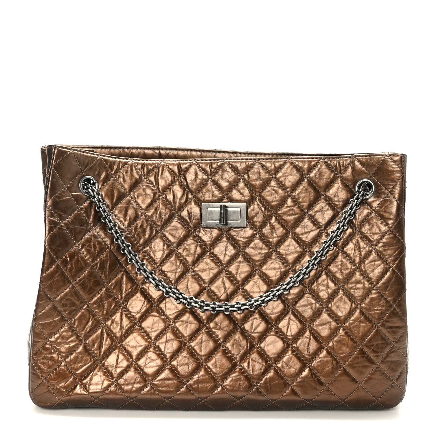 Chanel Aged Calfskin Reissue 2.55 Tote Bronze 1 of 9