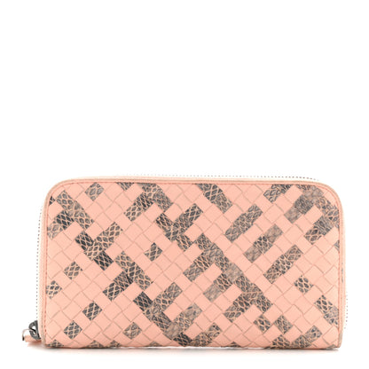 Bottega Veneta Nappa Intrecciato Ayers Zip Around Wallet Flamingo 1 of 10