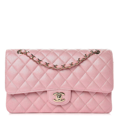 Chanel Iridescent Caviar Quilted Medium Double Flap Rose Pink 1 of 10