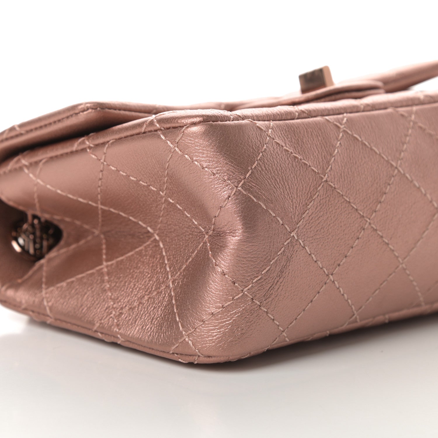 Chanel Metallic Grained Calfskin Quilted 2.55 Reissue Mini Flap Copper Pink 9 of 11