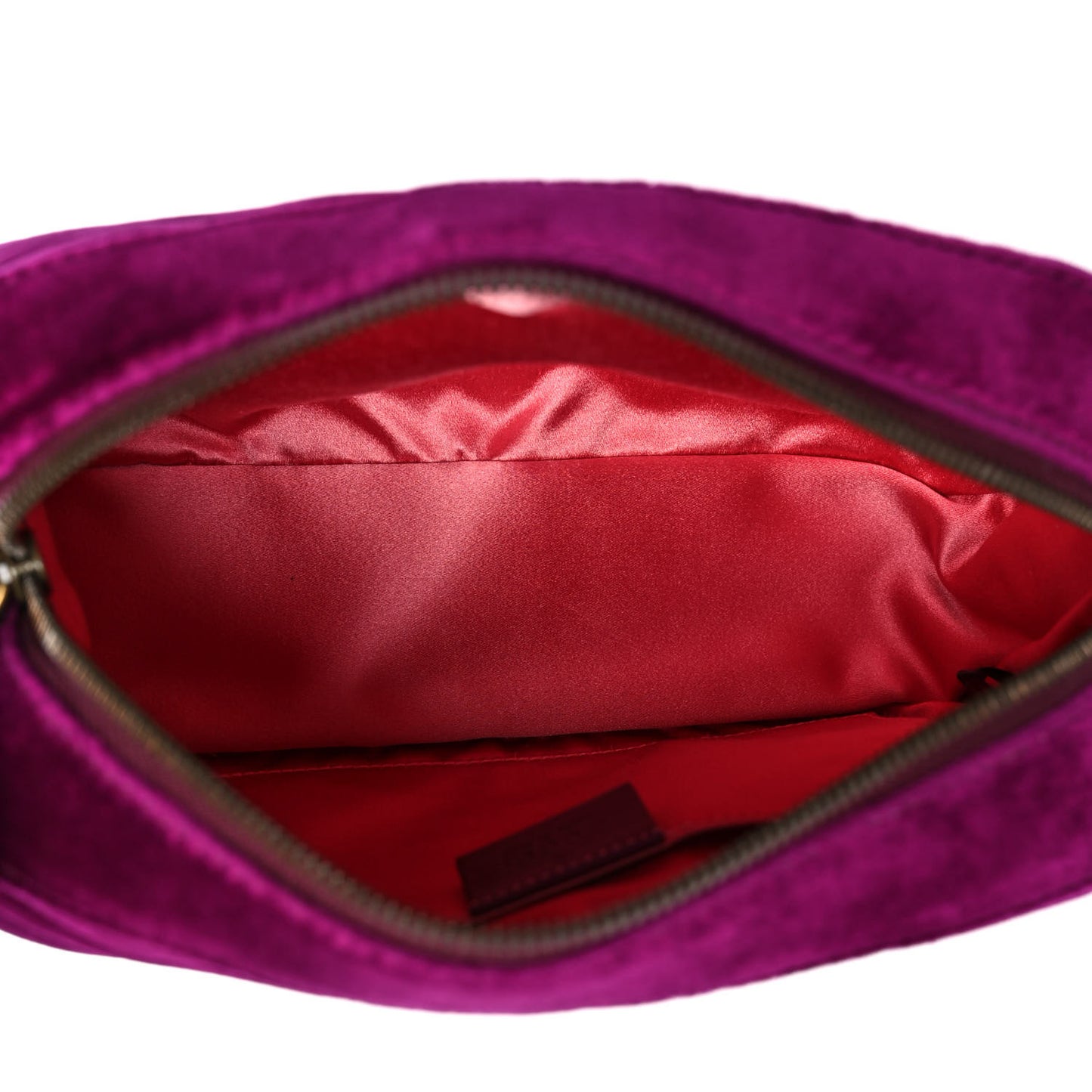 Velvet Matelasse Small GG Marmont Chain Shoulder Bag Fuchsia Violet Cyclamen