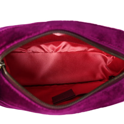 Gucci Velvet Matelasse Small GG Marmont Chain Shoulder Bag Fuchsia Violet Cyclamen 5 of 10